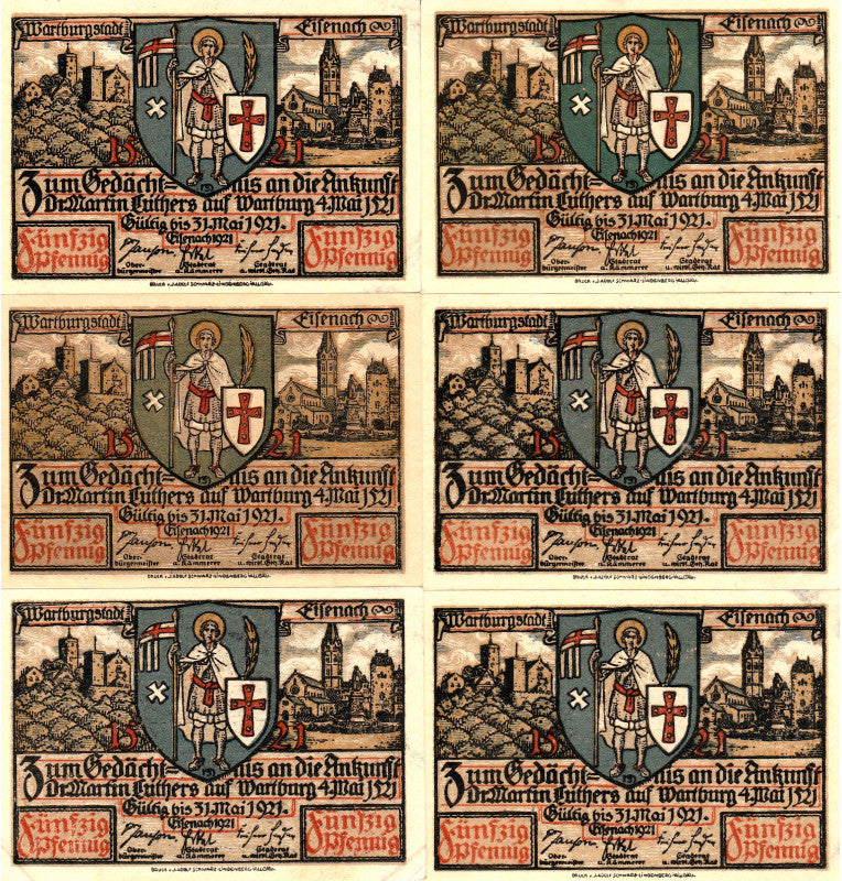 Alemania Set 6 Notgelds 1921